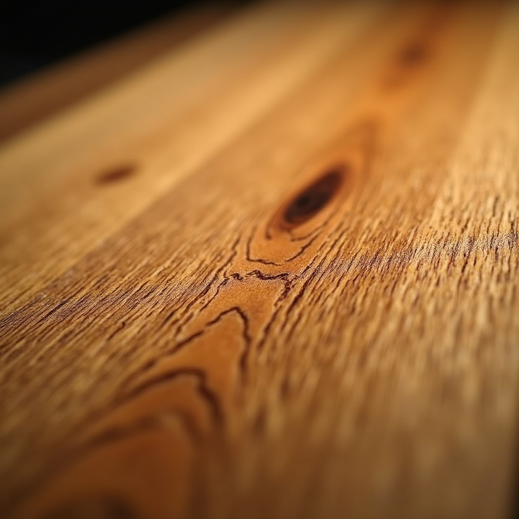 Dettaglio macro della venatura naturale di rovere dopo carteggiatura fine, texture in primo piano